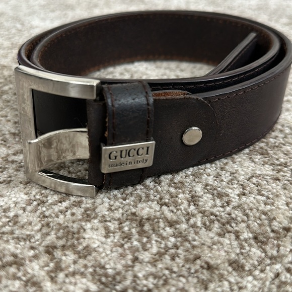 Gucci Accessories Gucci Chocolate Brown Leather Mens Belt Xxl